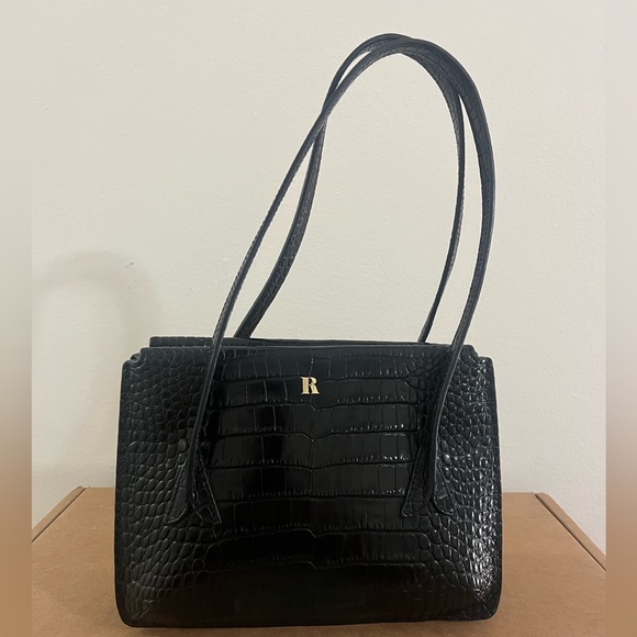 Rouje J Bag in Black with Crocodile-effect - Picture 2 of 4